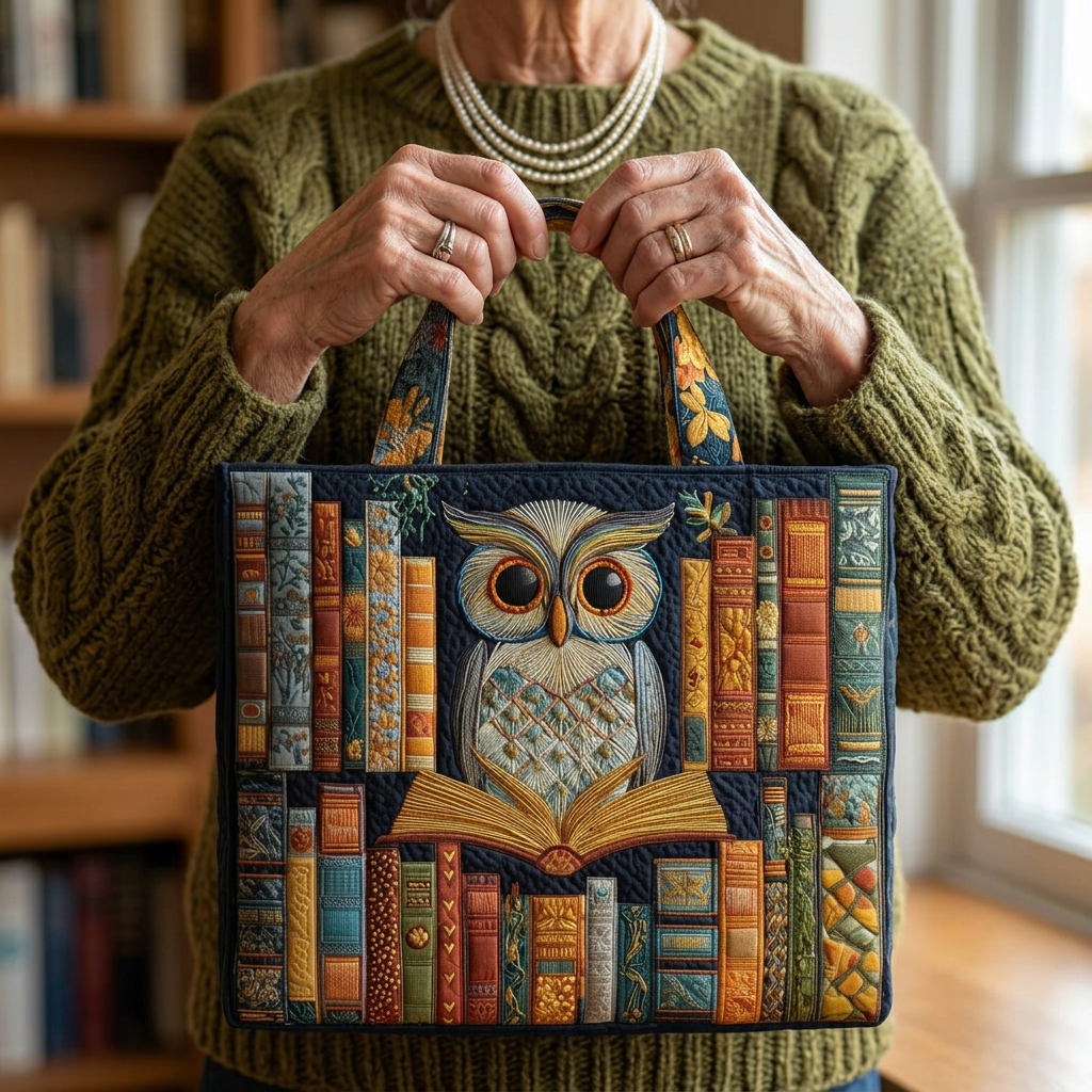 Borsa Artigianale con Motivo Gufo