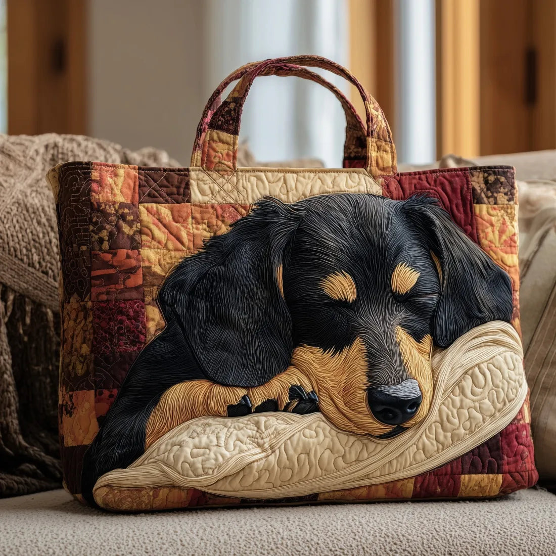 Borsa Artigianale con Motivo Decorativo