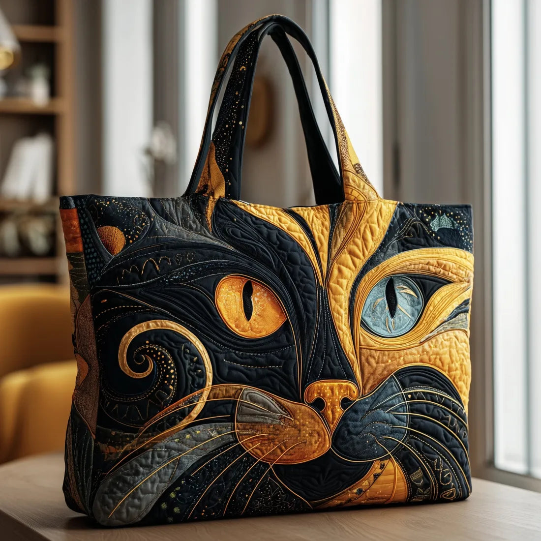 Borsa Artigianale con Motivo Gatto