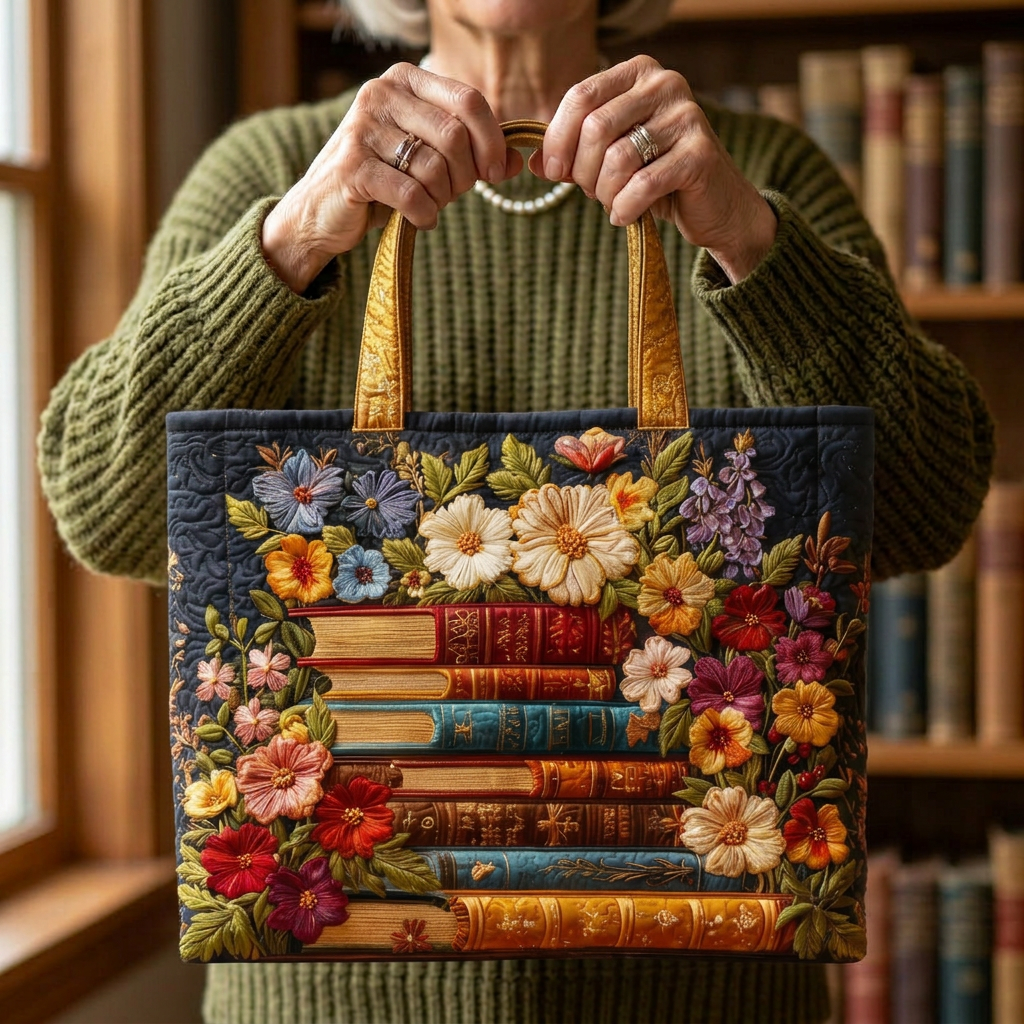 Borsa Artigianale con Motivo Floreale