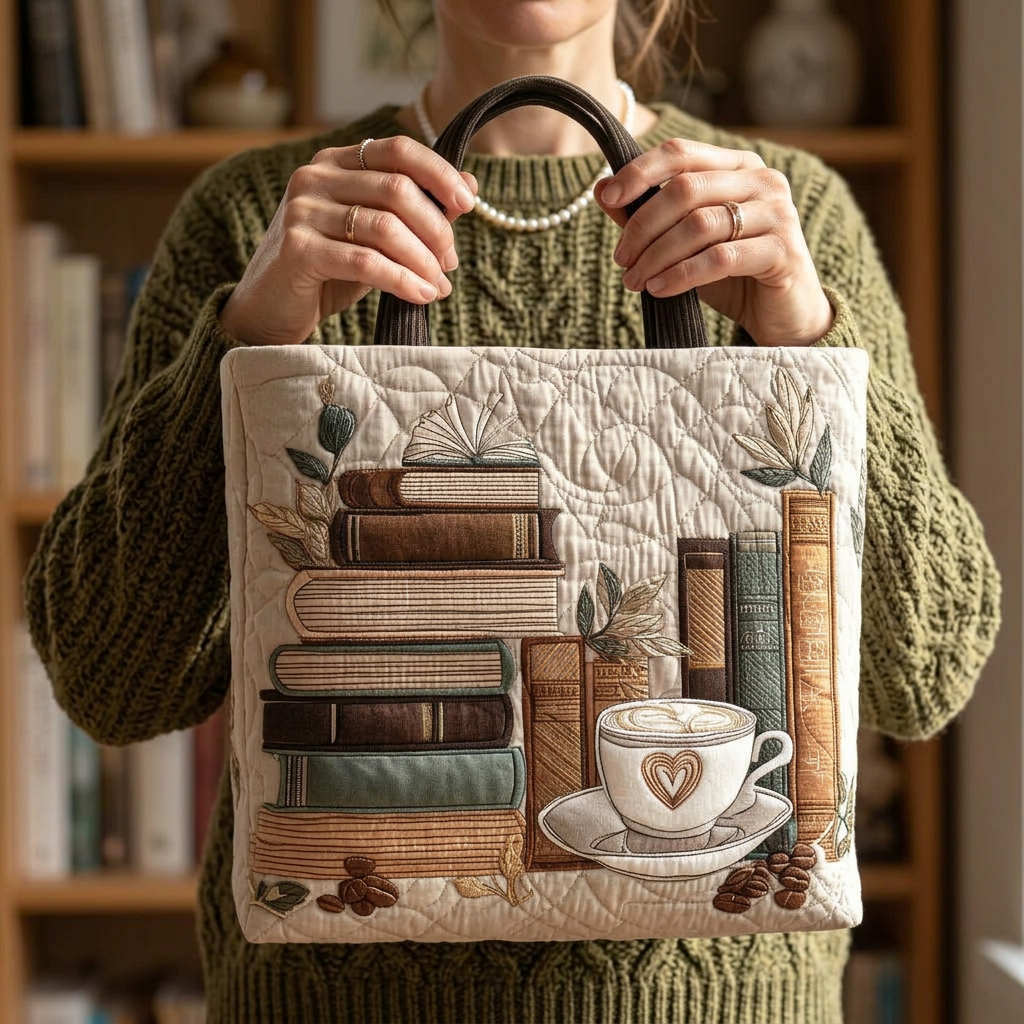 Borsa Artigianale con Motivo Caffè